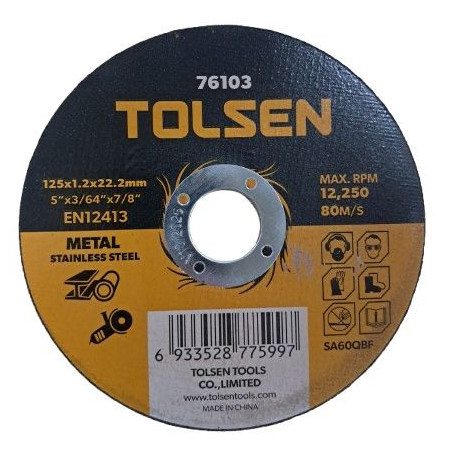 Tarcza    do przecinania stali    125x1,2   TOLSEN