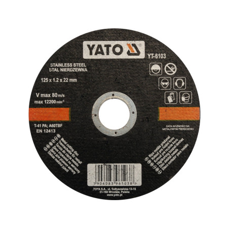 Tarcza    do przecinania stali    125x1,2   YATO