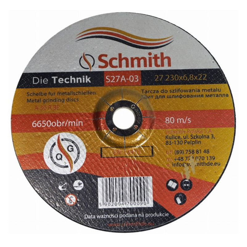 Tarcza    do przecinania stali    230x6,8  SCHMITH