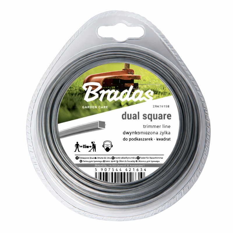Żyłka do kosiarek kwadratowa z linką 2.4/15mBRADAS