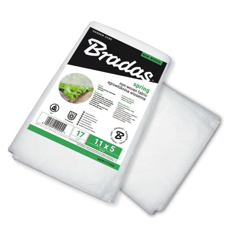 Agrowłóknina Biała Wiosenna Otulina Ogrodowa 1,1 x 5m 17g/m2 AWW1711005
