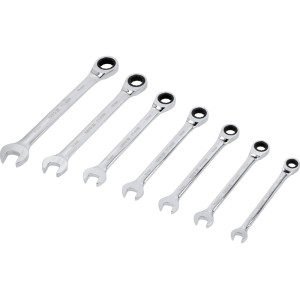 Klucze płasko-oczkowe z grzechotką 7cz.YATO