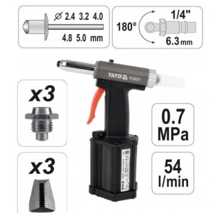 Nitownica pneumat.  2,4-5,0mm 850kg Yato
