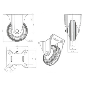 Koło 16cm podstawa obrotowa