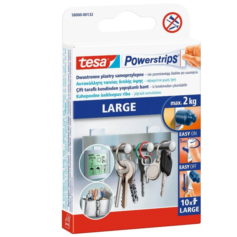 TESA Plastry samoprz.POWERSTRIPS 10szt.do 2kg DUŻE