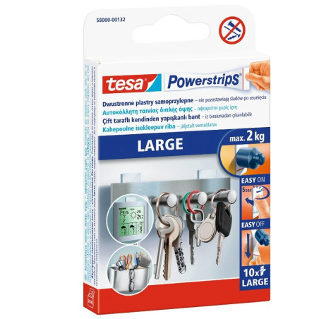TESA Plastry samoprz.POWERSTRIPS 10szt.do 2kg DUŻE