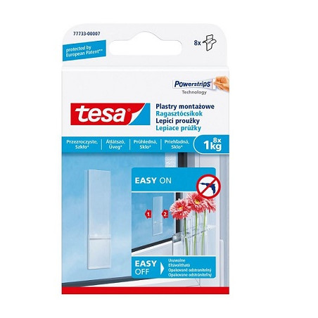 TESA Plastry montaż.8szt. do 1kg przezr.