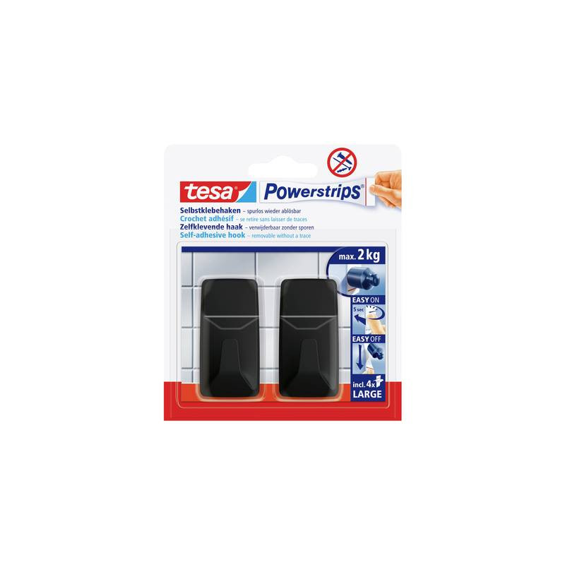 TESA Haczyki samoprz.POWERSTRIPS 2szt.prost.czarne