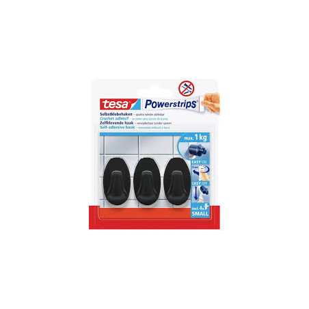 TESA Haczyki samoprz.POWERSTRIPS 3szt. owalne czar
