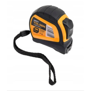 Miara zwijana TOLSEN 3 m – stalowa taśma, blokada, solidna