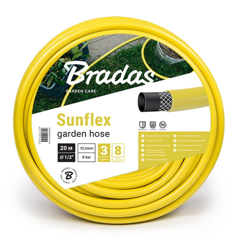 Wąż   ogrodniczy   1/2"   20m SUNFLEX żółty Bradas