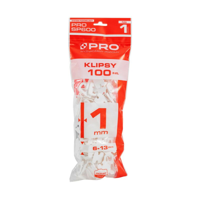 SYSTEM POZIOMUJĄCY KLIPSY 1mm 100SZT  PRO