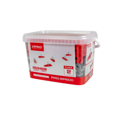 SYSTEM POZIOMUJĄCY KLIPS/KLIN 2mm 300/100SZT PRO