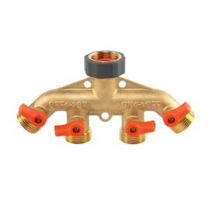 Rozdzielacz 4-drożny z zaworami  BRASS SOFT