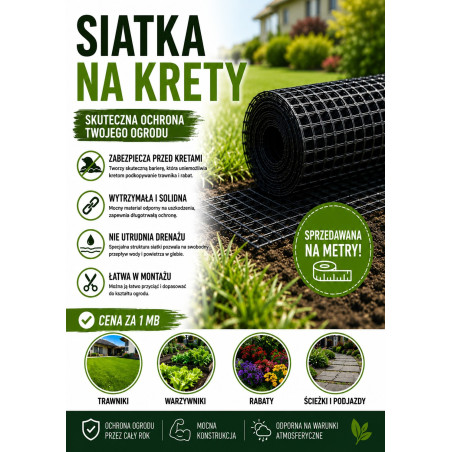 Siatka uniwersalna na krety UNINET 14x16 mm 1 m – cena za metr
