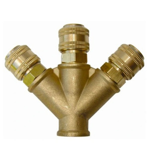 SZYBKOZŁ. pneum. trójnik GW 1/2' mosiądz