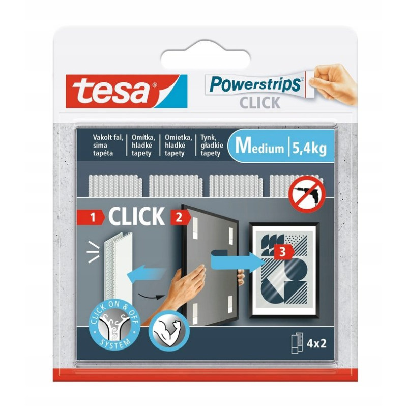 TESA Rzep samoprzyl. wew.POWERSTRIPS 4PAR.80X20