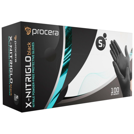 X-NITRIGLO BLACK RĘKAWICE NITRYLOWE CZARNE 100 SZT PROCERA