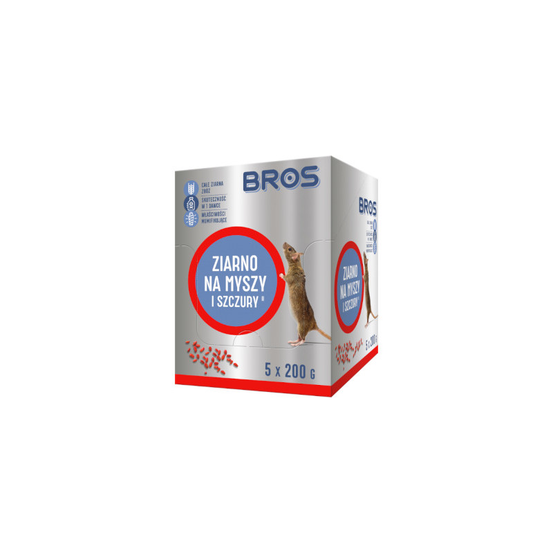 Trucizna   ziarno 1000g czerwone BROS ( 5x200 )