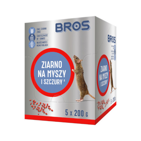 Trucizna   ziarno 1000g czerwone BROS ( 5x200 )