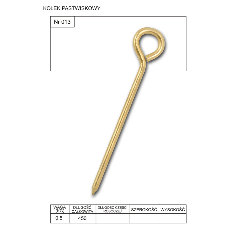 Palik pastwiskowy metalowy   "kołek"